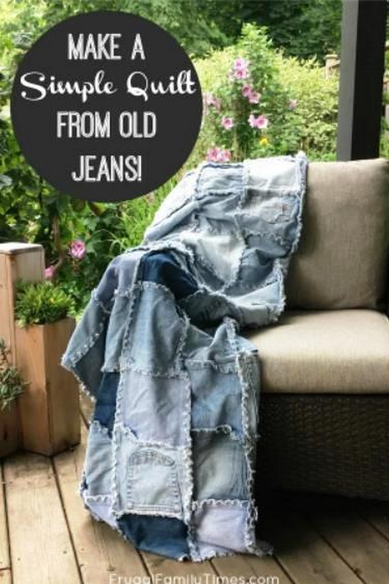 How to Make a Denim Quilt Using Old Jeans