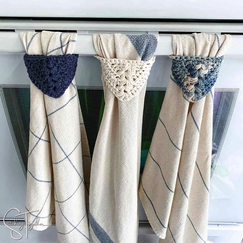Modern Crochet Kitchen Towel Topper