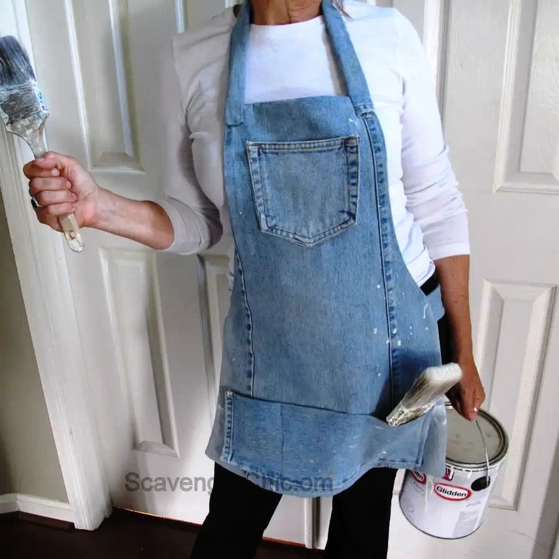 Recycled Blue Jean Apron