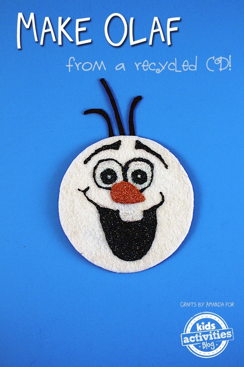 Recycled CD Olaf Craft