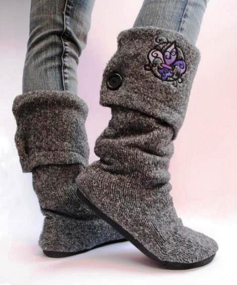 Upcycled Sweater Boots