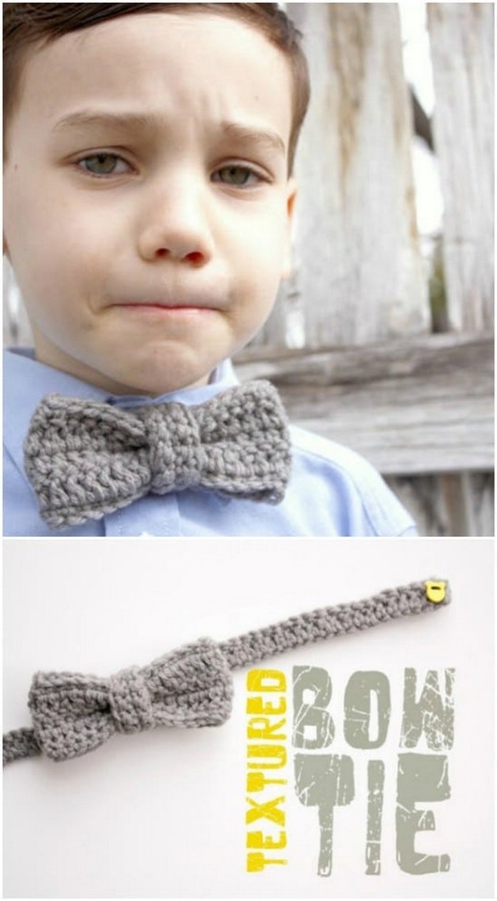 Crochet Textured Bow Tie