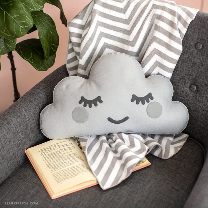 Hand Sewn Felt Cloud DIY Pillow