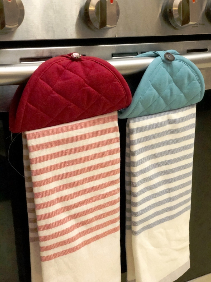 Hanging Kitchen Towel Hack spring Pinterest Challenge
