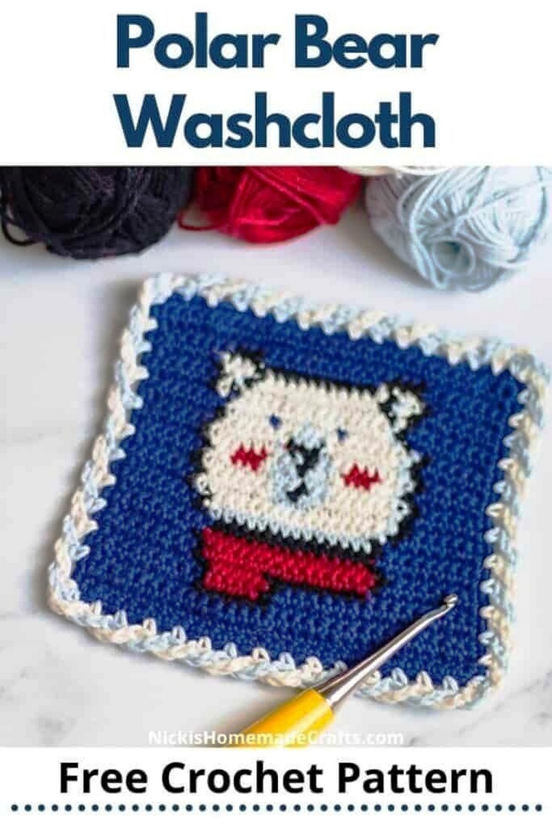 How To Crochet A Polar Bear Washcloth – Free Pattern