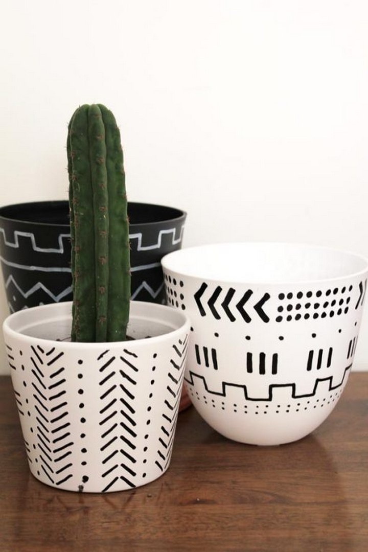 Mudcloth Inspired Planters