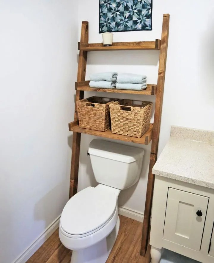Over the Toilet Leaning Shelf
