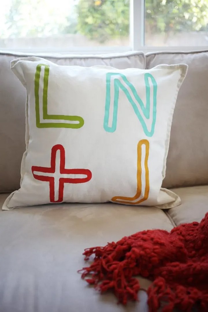 Painted Pillow Personalized with Initials