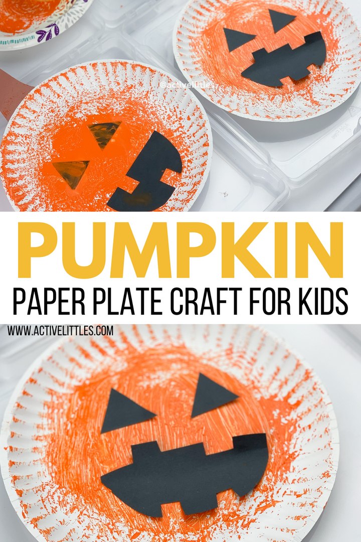 Pumpkin Paper Plate Craft for Toddlers and Preschool