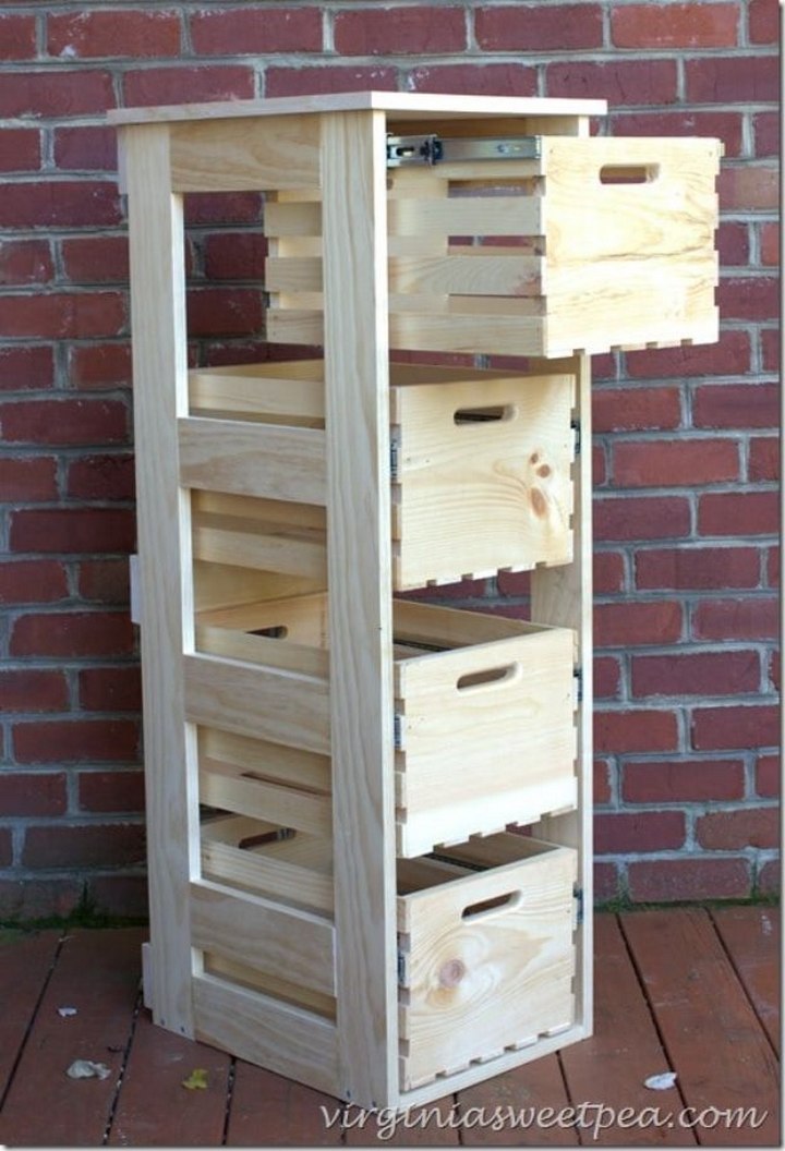 Crate Cabinet With Sliding Drawers