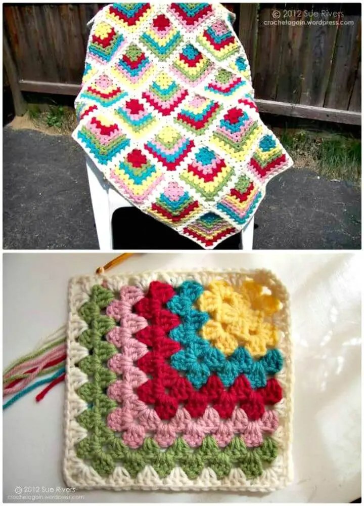 Crochet Mitered Granny Square Pattern