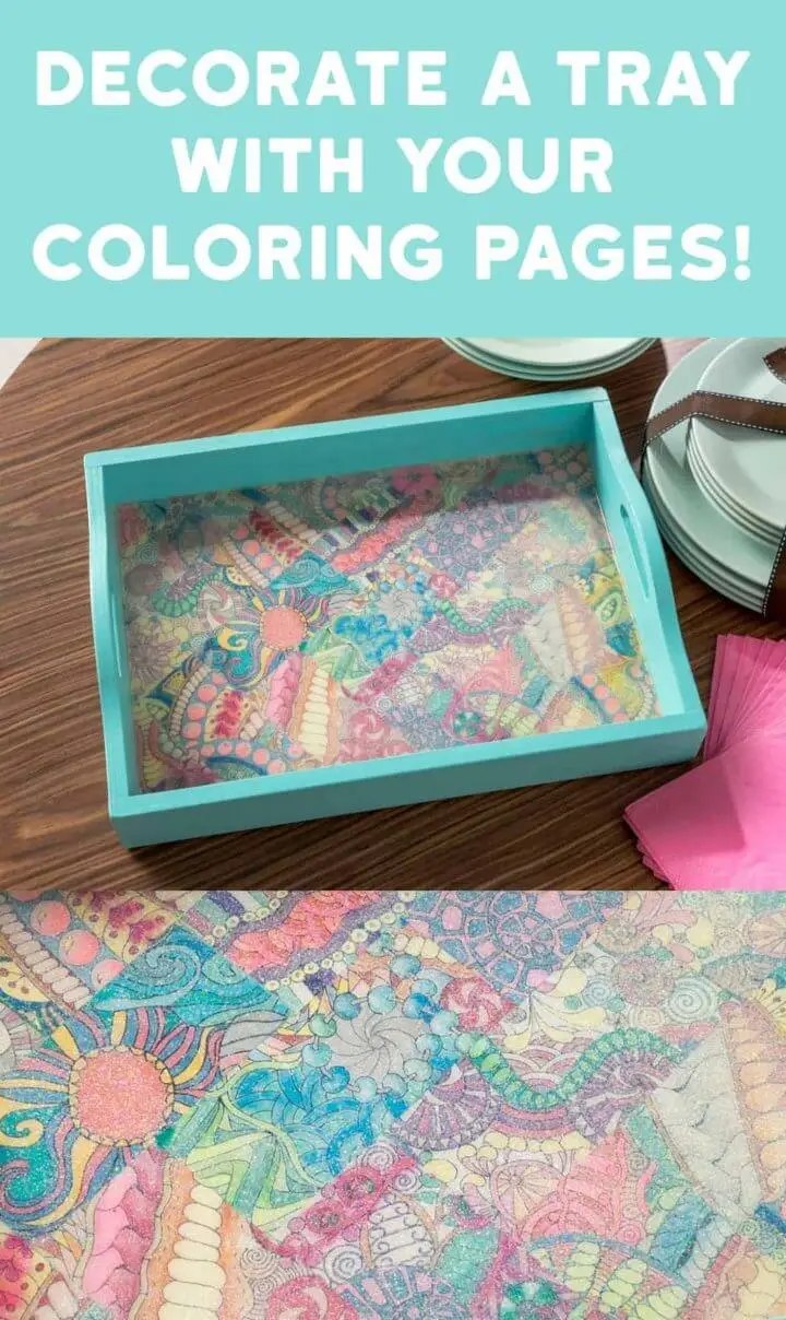 DIY Decorate a Tray With Adult Coloring Pages
