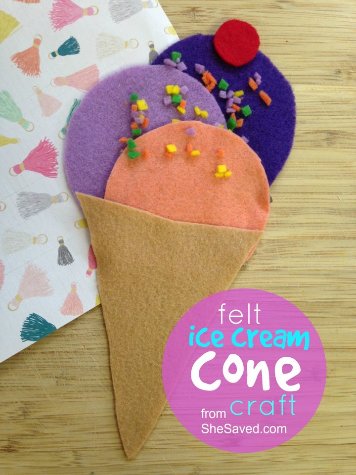 Felt Ice Cream Cone Craft for Kids
