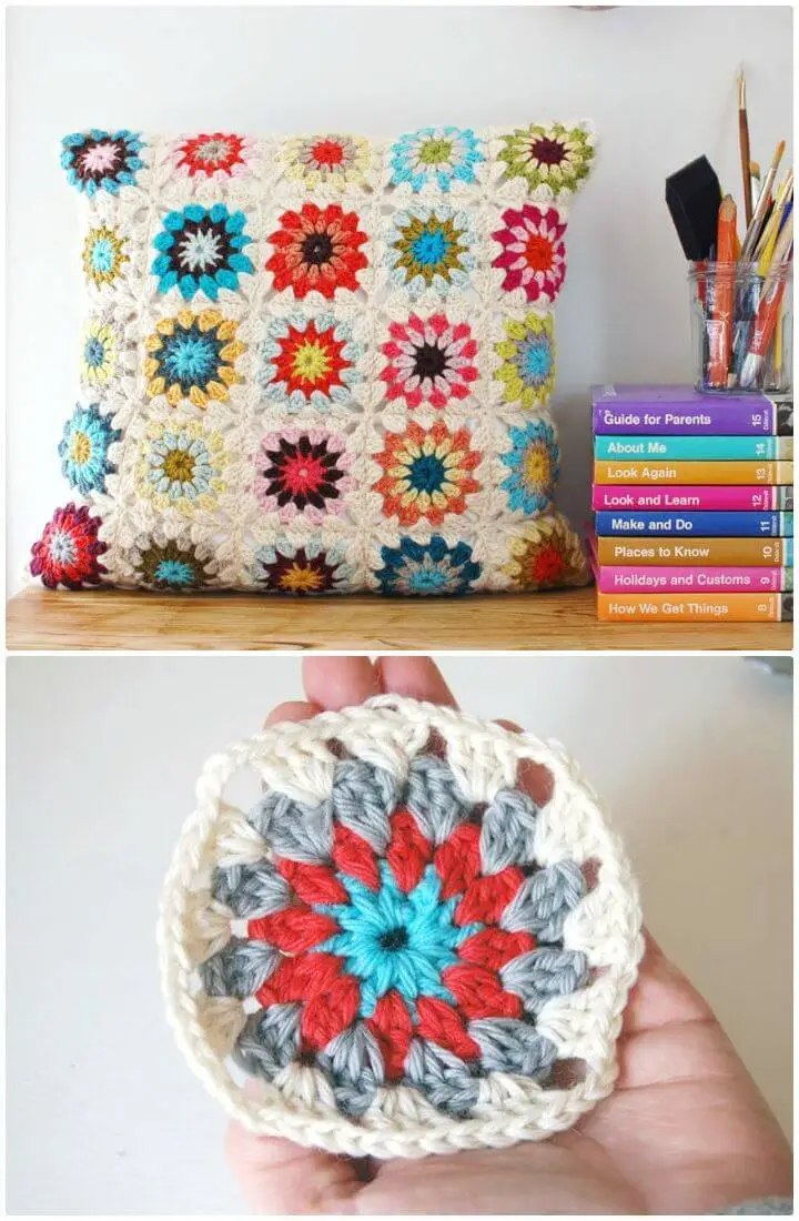 Granny Square With A Circle Center Pattern