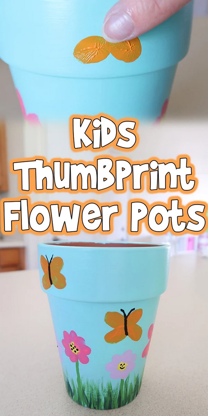 Kids Thumbprint Flower Pots