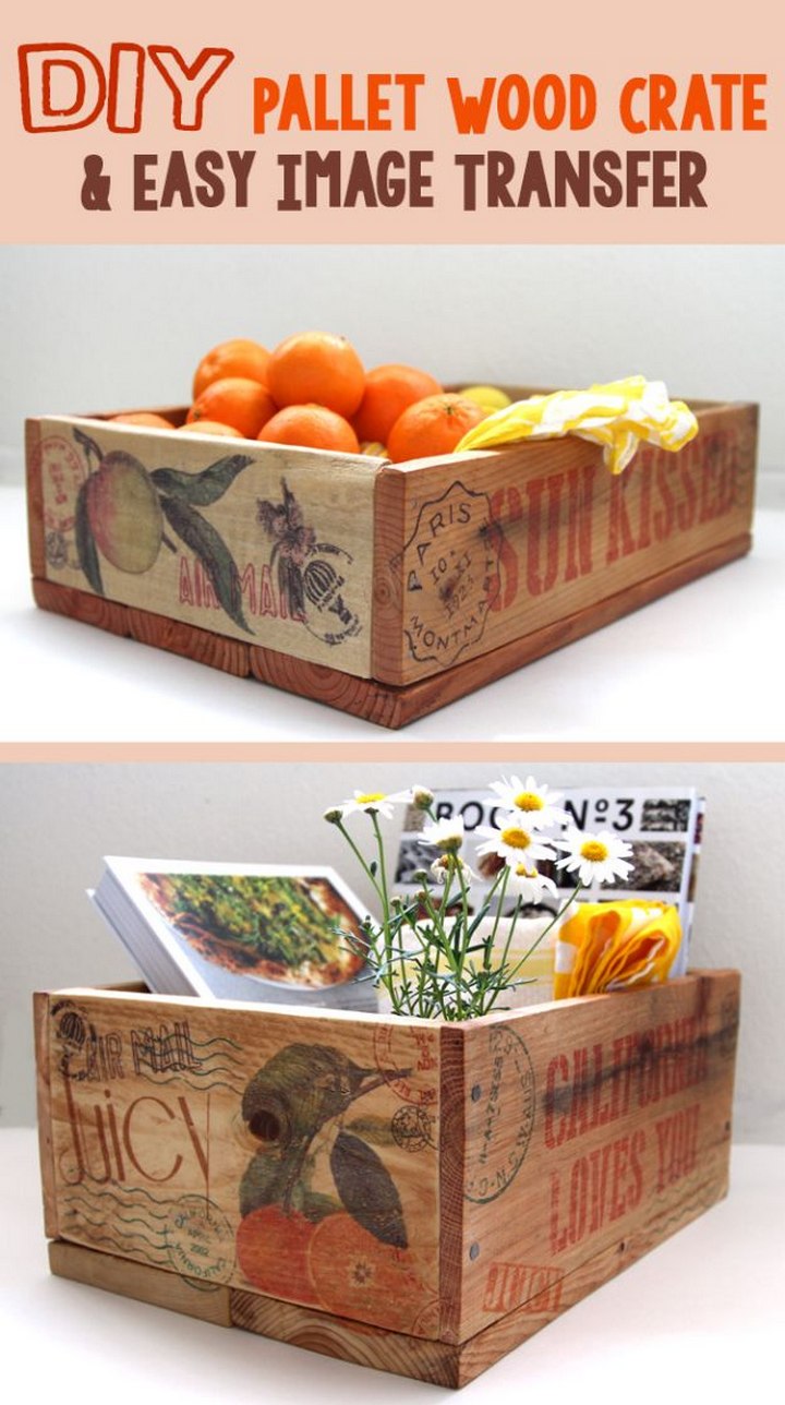 Pallet Wood Crates With Image Transfer