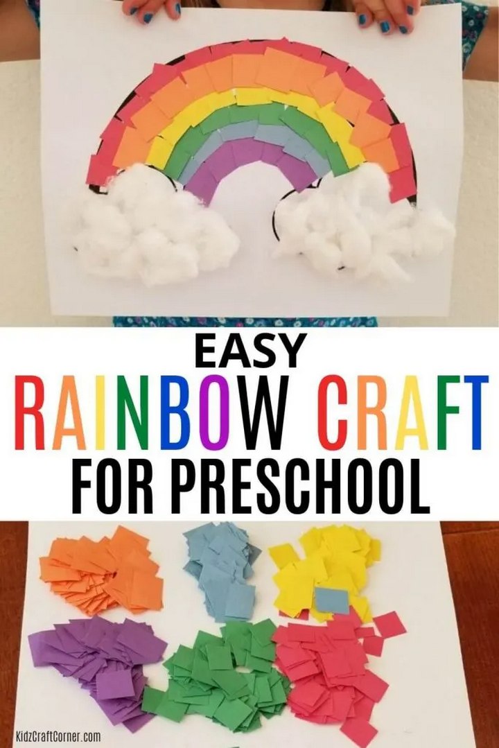 Rainbow Ppaer Craftfor Preschool