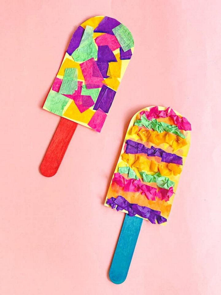 Summer Popsicle Tissue Paper Craft For Kids