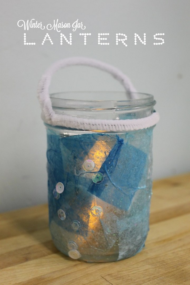 Winter Mason Jar Lanterns