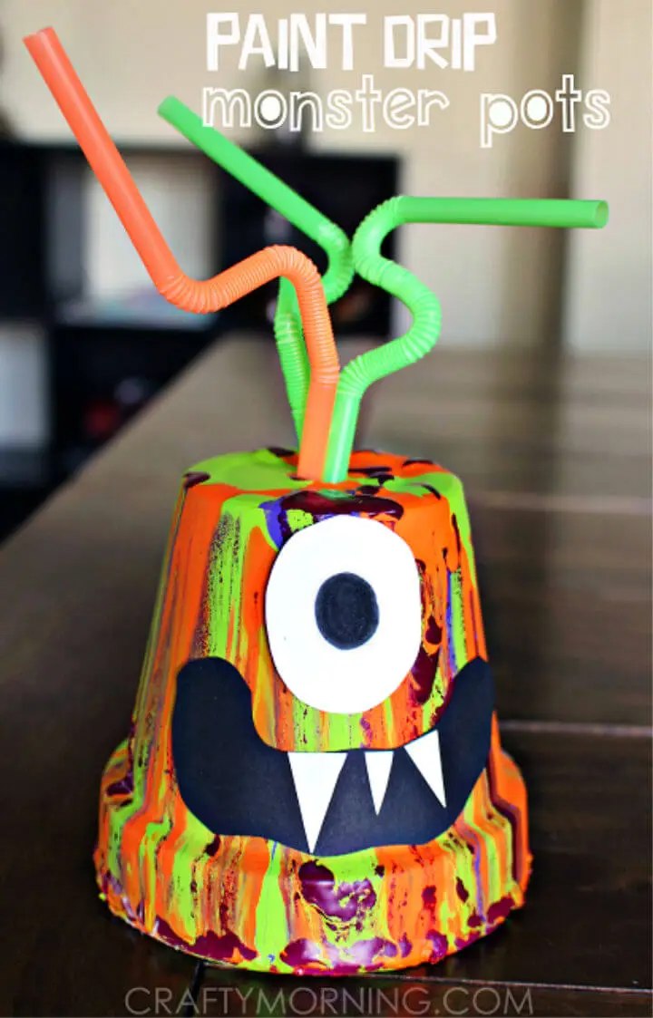 DIY Paint Drip Monster Pots