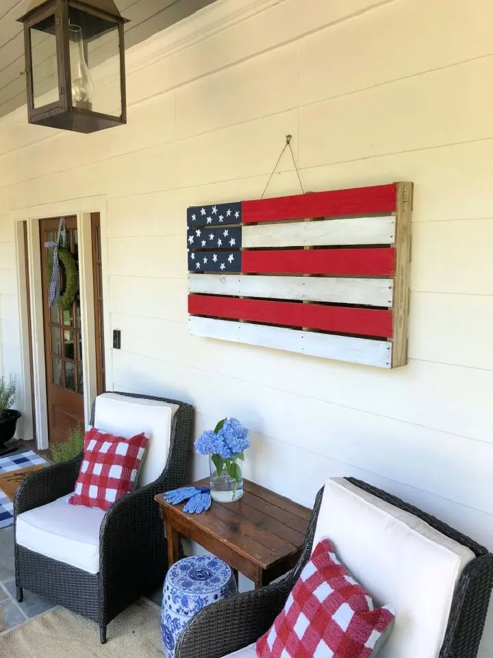 American Flag Made From Pallets