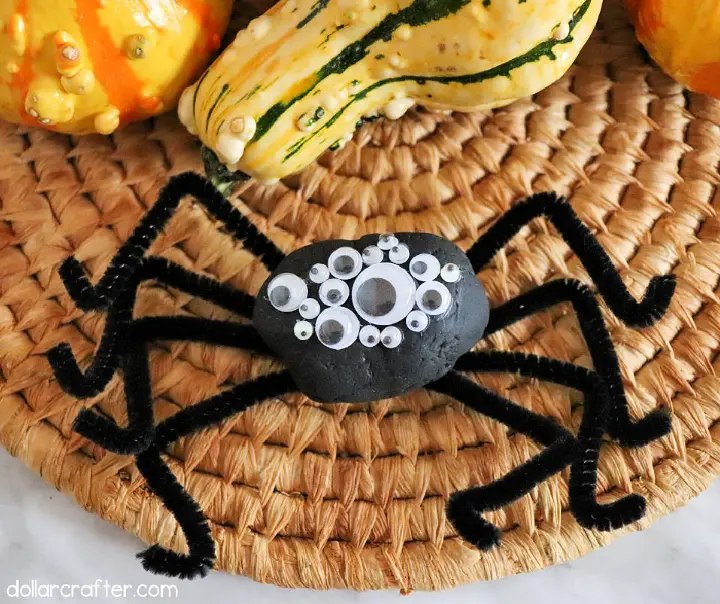Cute DIY Spider Painted Rock