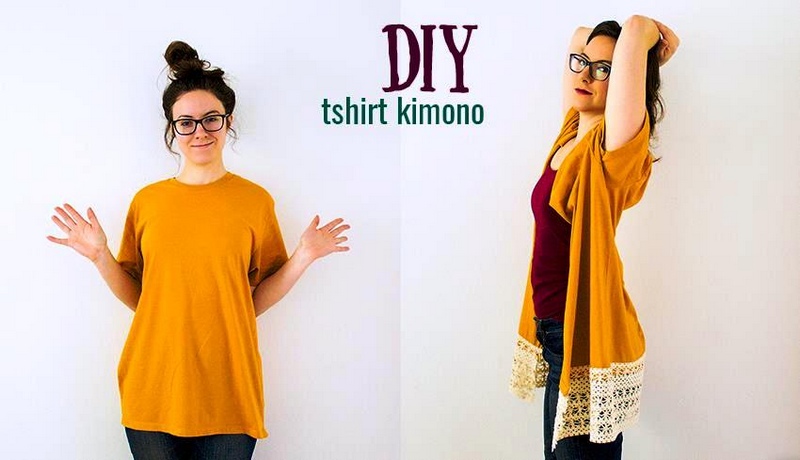 DIY Kimono From a T Shirt No Sew Option