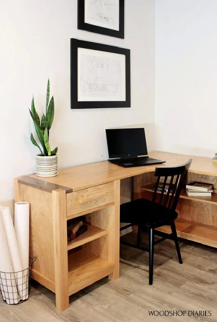 DIY L Shaped Desk With Shelves