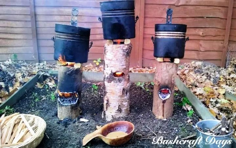DIY Log Rocket Stove