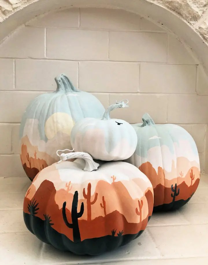 Desert Oasis Painted Pumpkins