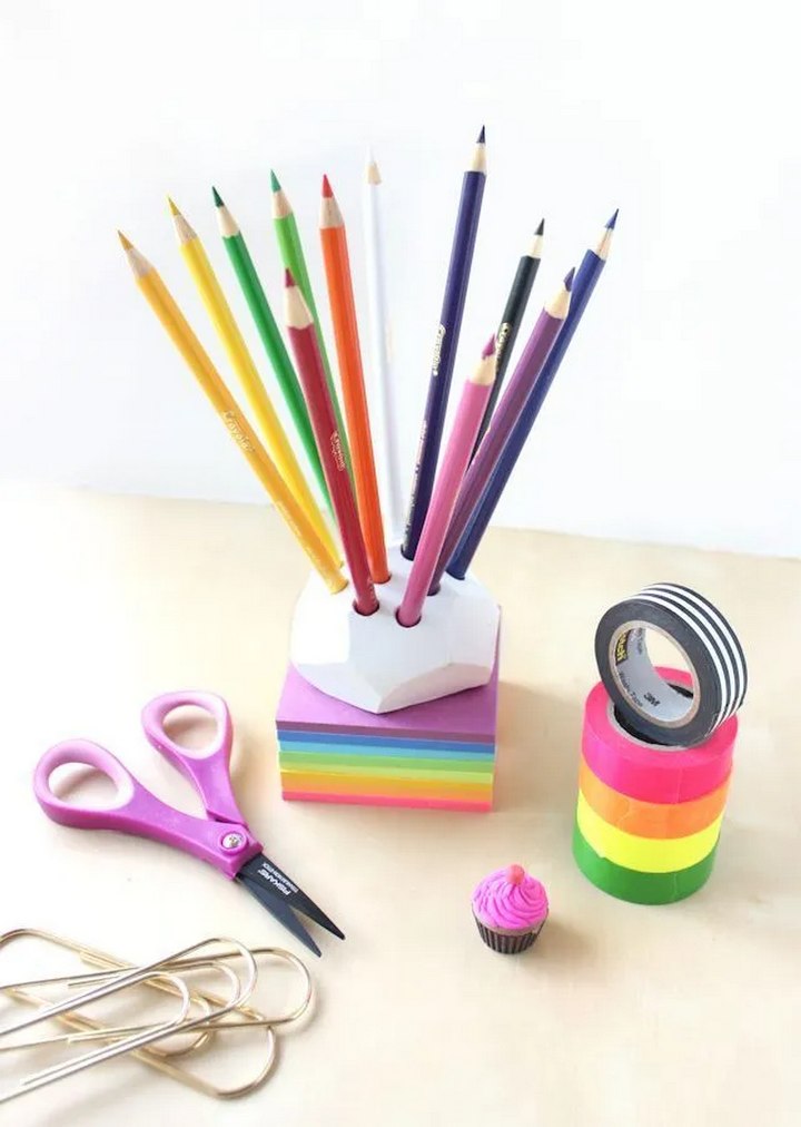 Geometric Colored Pencil Holder