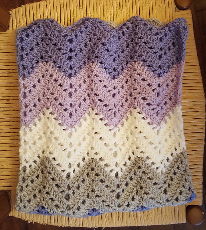 Lacy Ripple Afghan Blanket Free Crochet Pattern