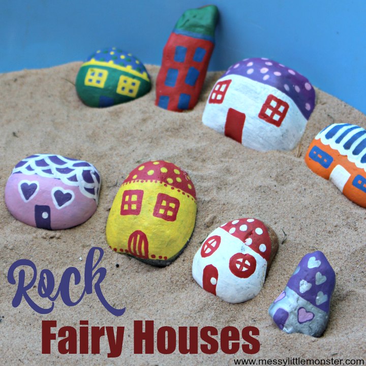 Painted Rock Fairy Houses