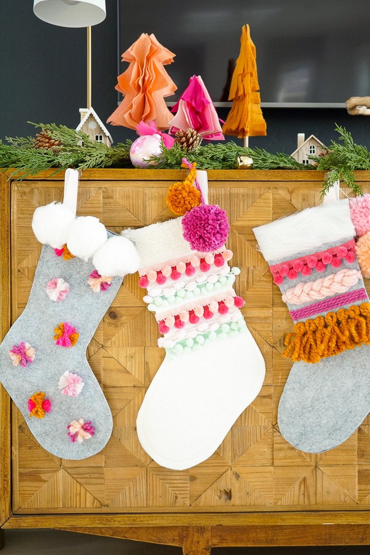 Pom Pom and Yarn Stockings