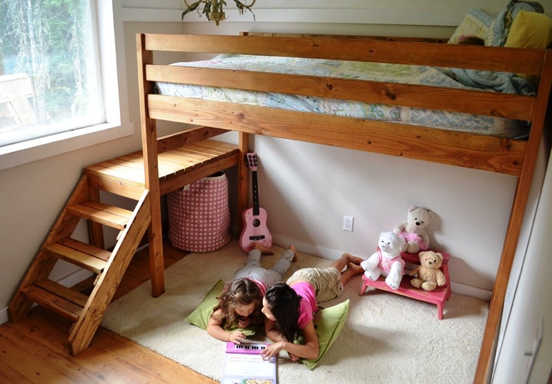 Camp Loft Bed with Stair Junior Height