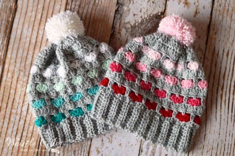 Crochet Heart Stitch Hat