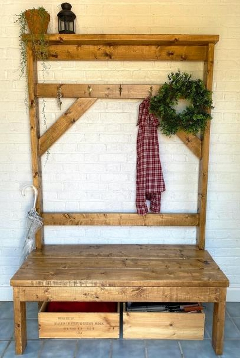 25 DIY Hall Tree Projects That Are Useful - Susie Harris
