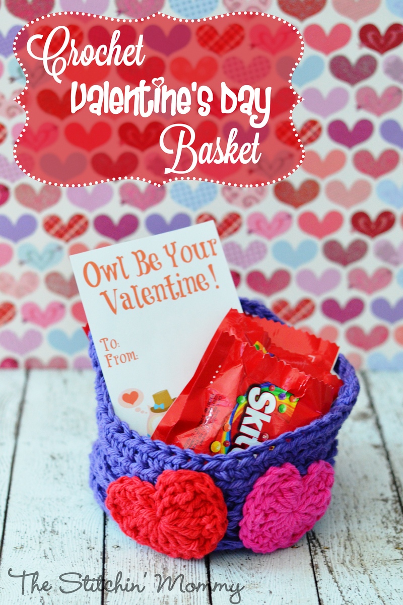 Easy Crochet Valentines Day Basket