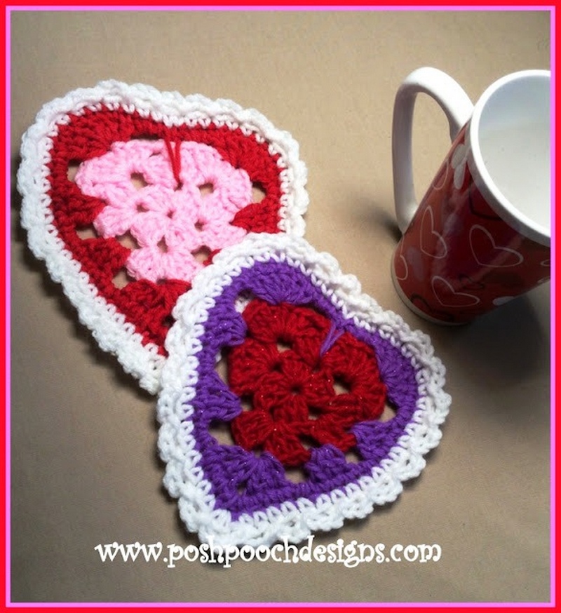 Heart Shimmer Coaster Crochet Pattern