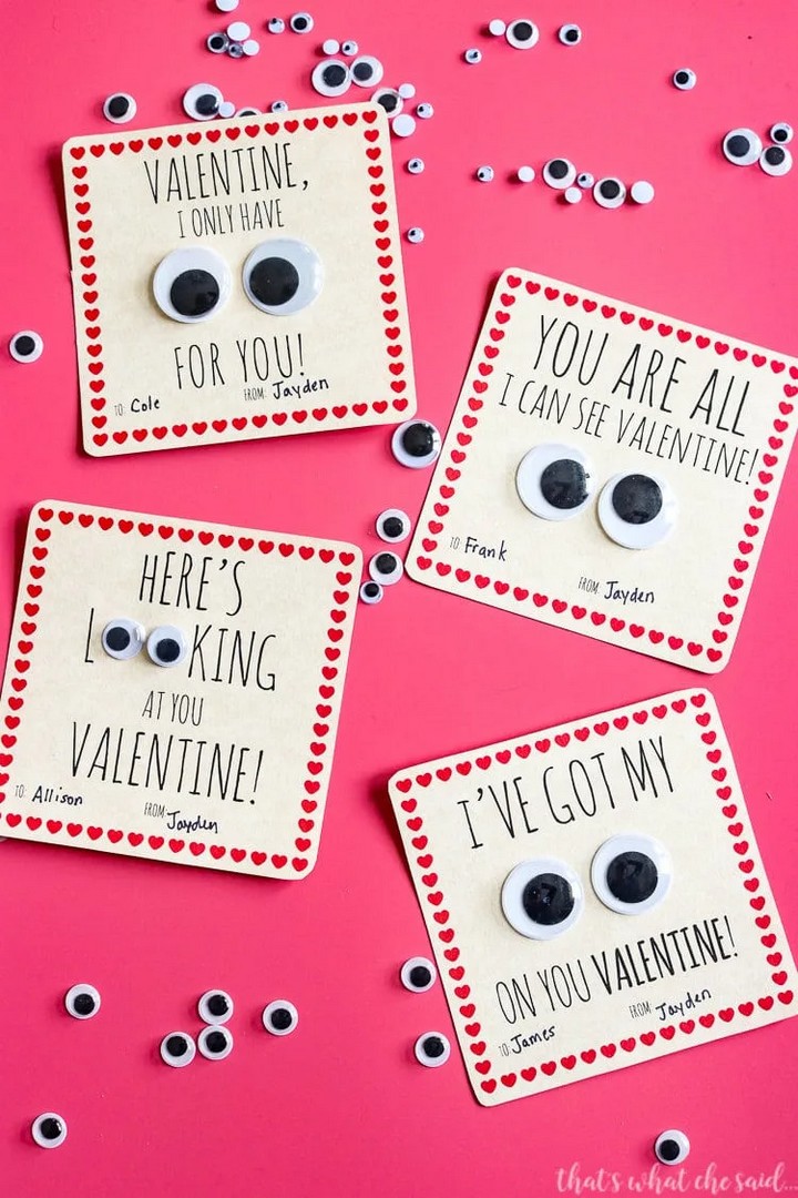 Googly Eyes Printable Valentine Cards