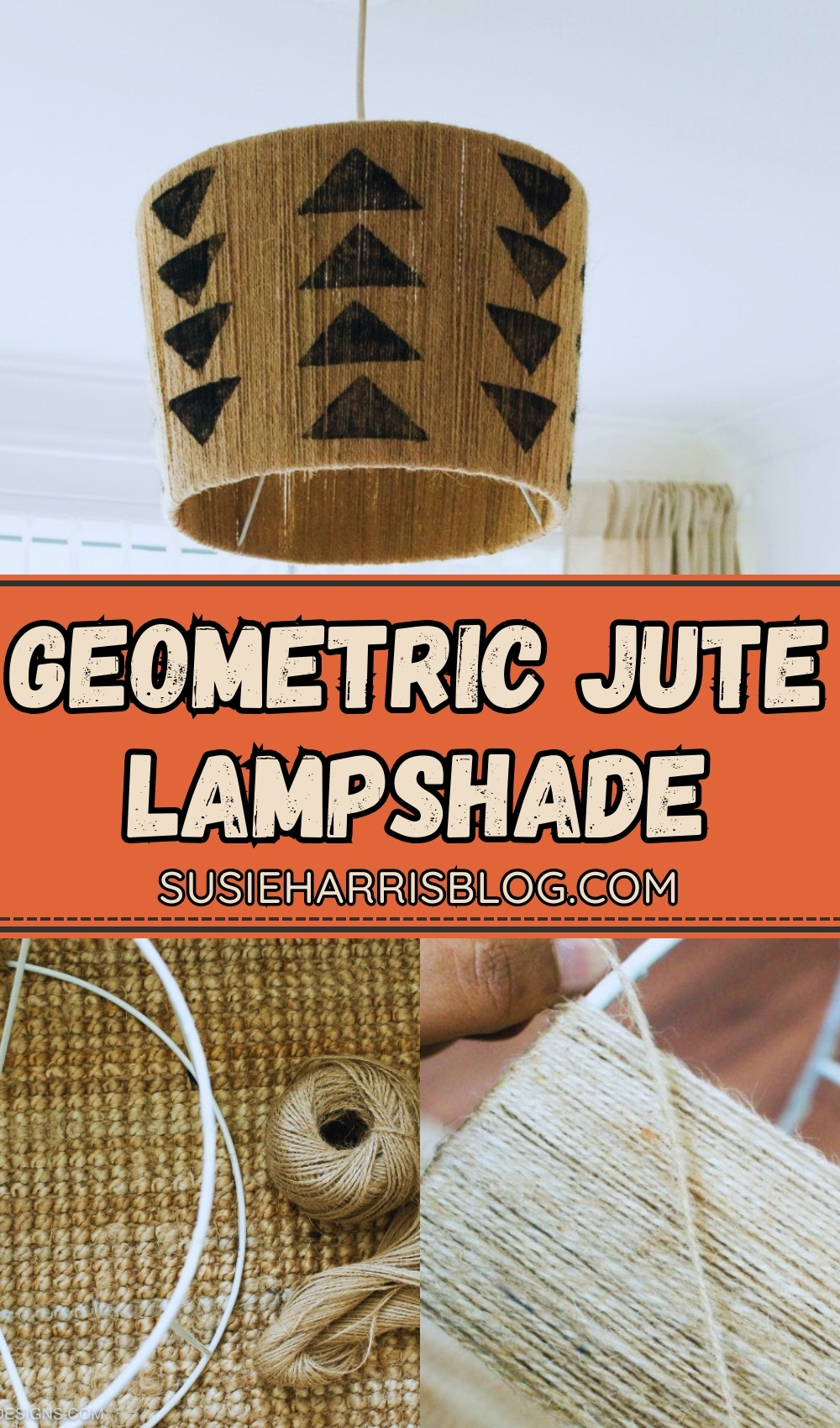 Geometric Jute Lampshade