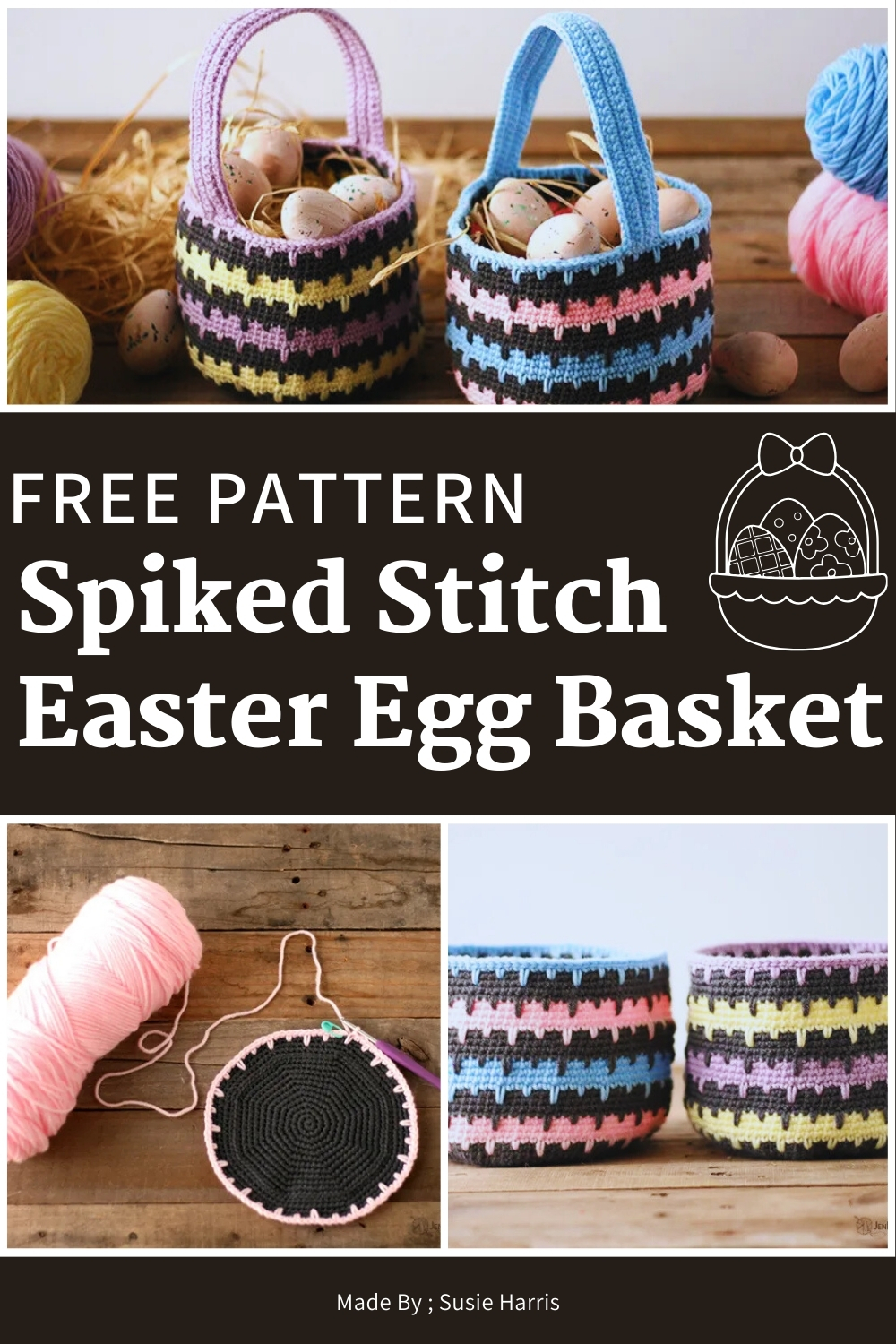 Spiked Stitch Easter Egg Basket