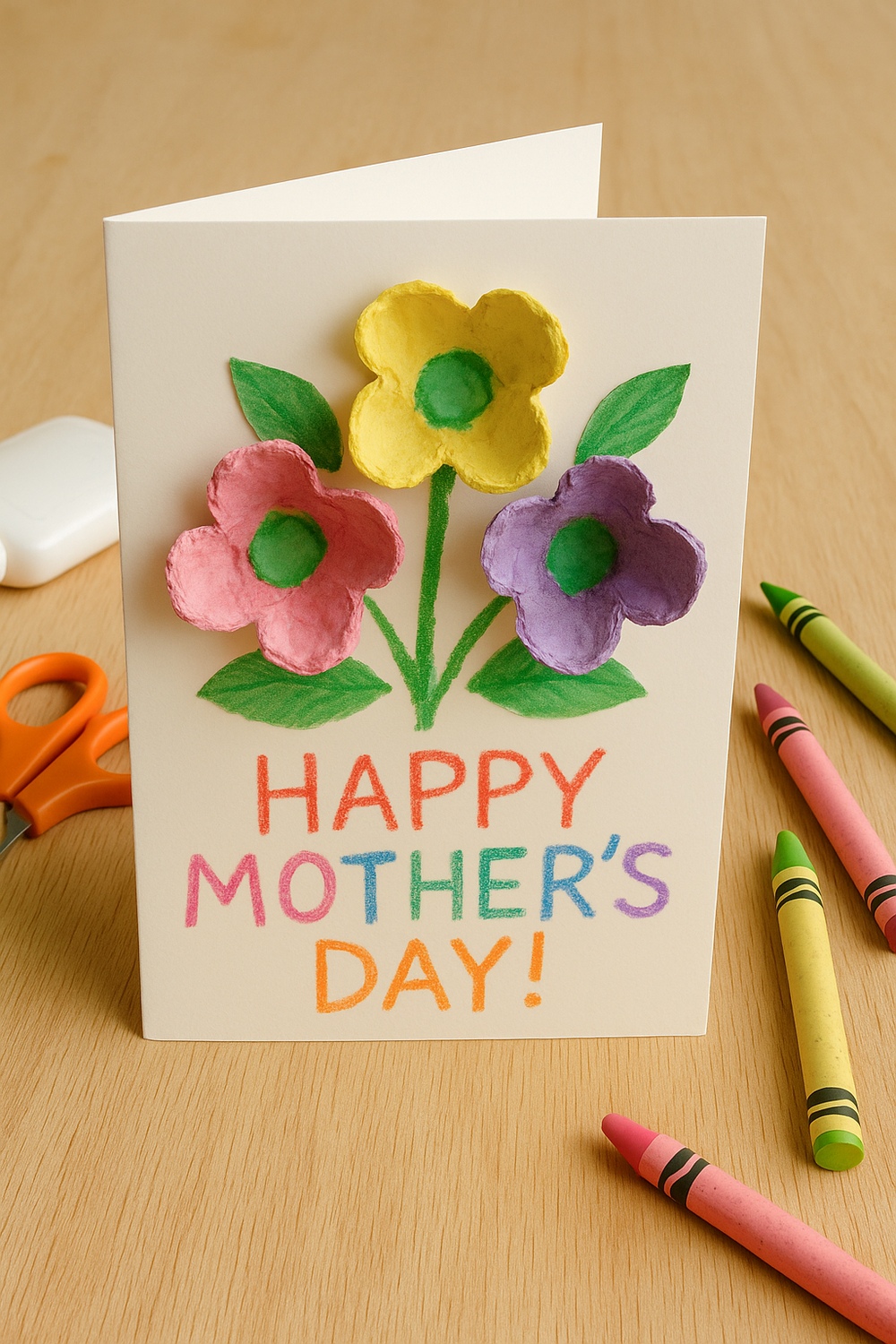 Egg Carton Flower Card