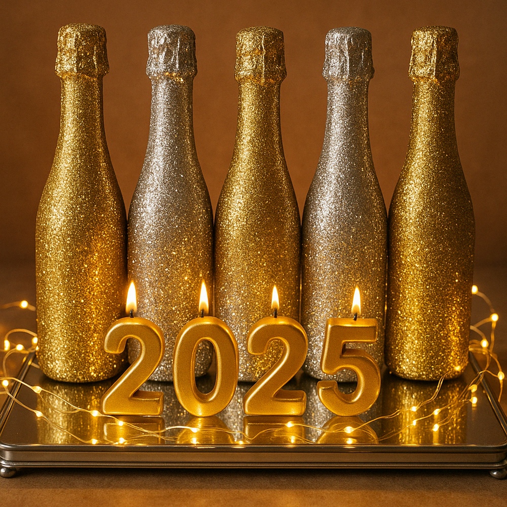 Glitter Champagne Bottles