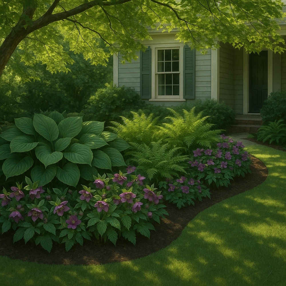 Hosta and Fern Shade Bed