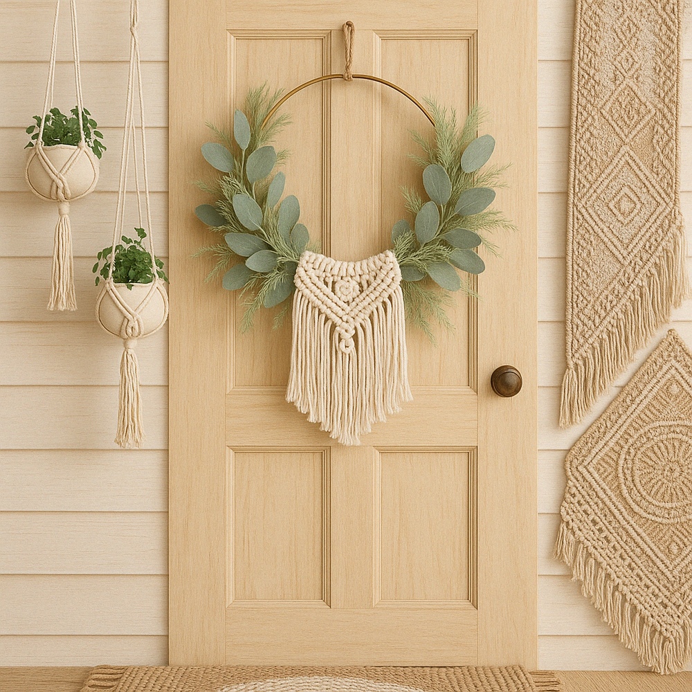 Macramé and Greenery Wreath