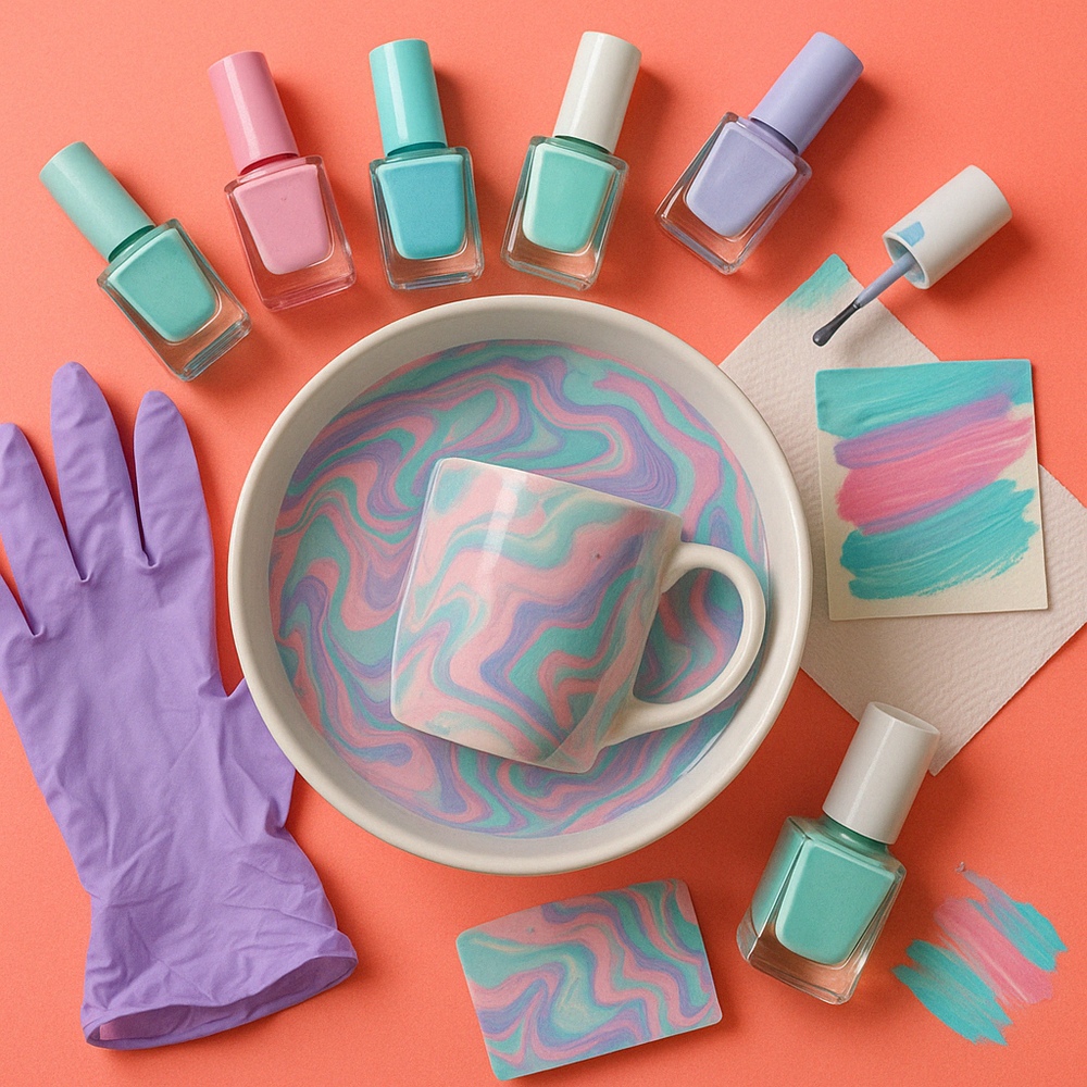 Marbled Nail Polish Mug