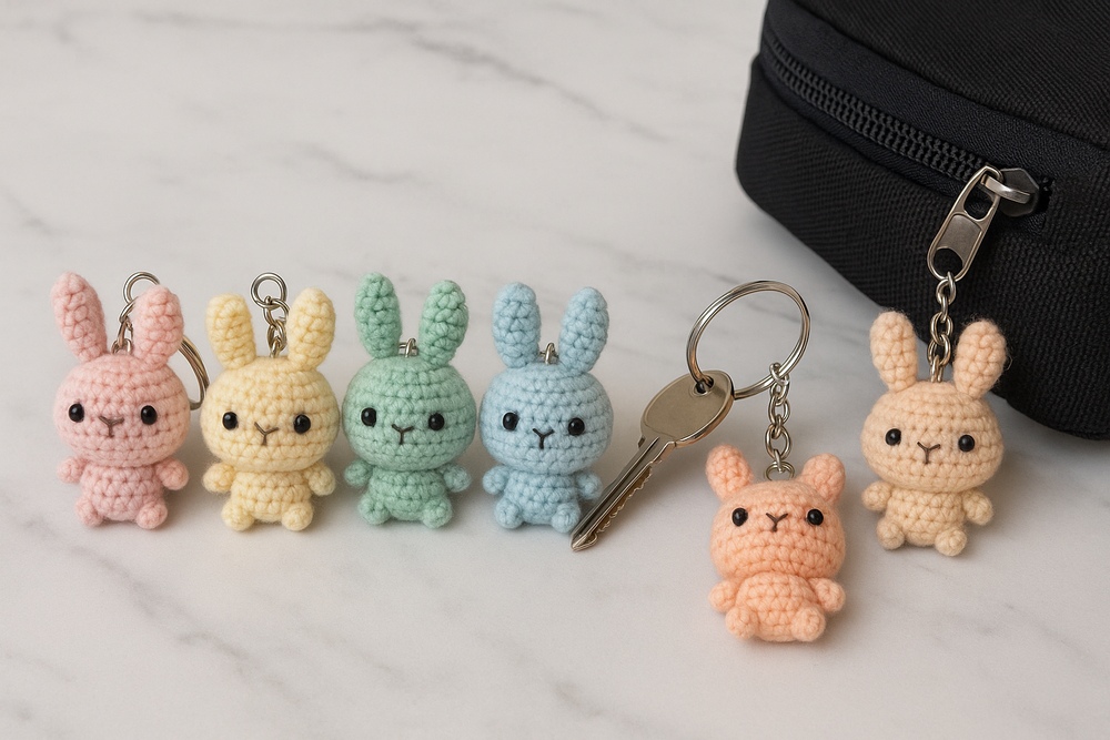 Mini Bunny Keychains