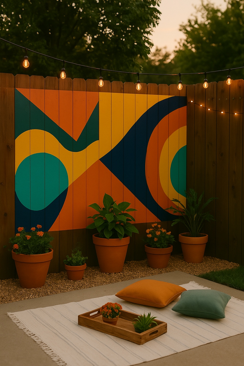 Outdoor Art or Painted Fence