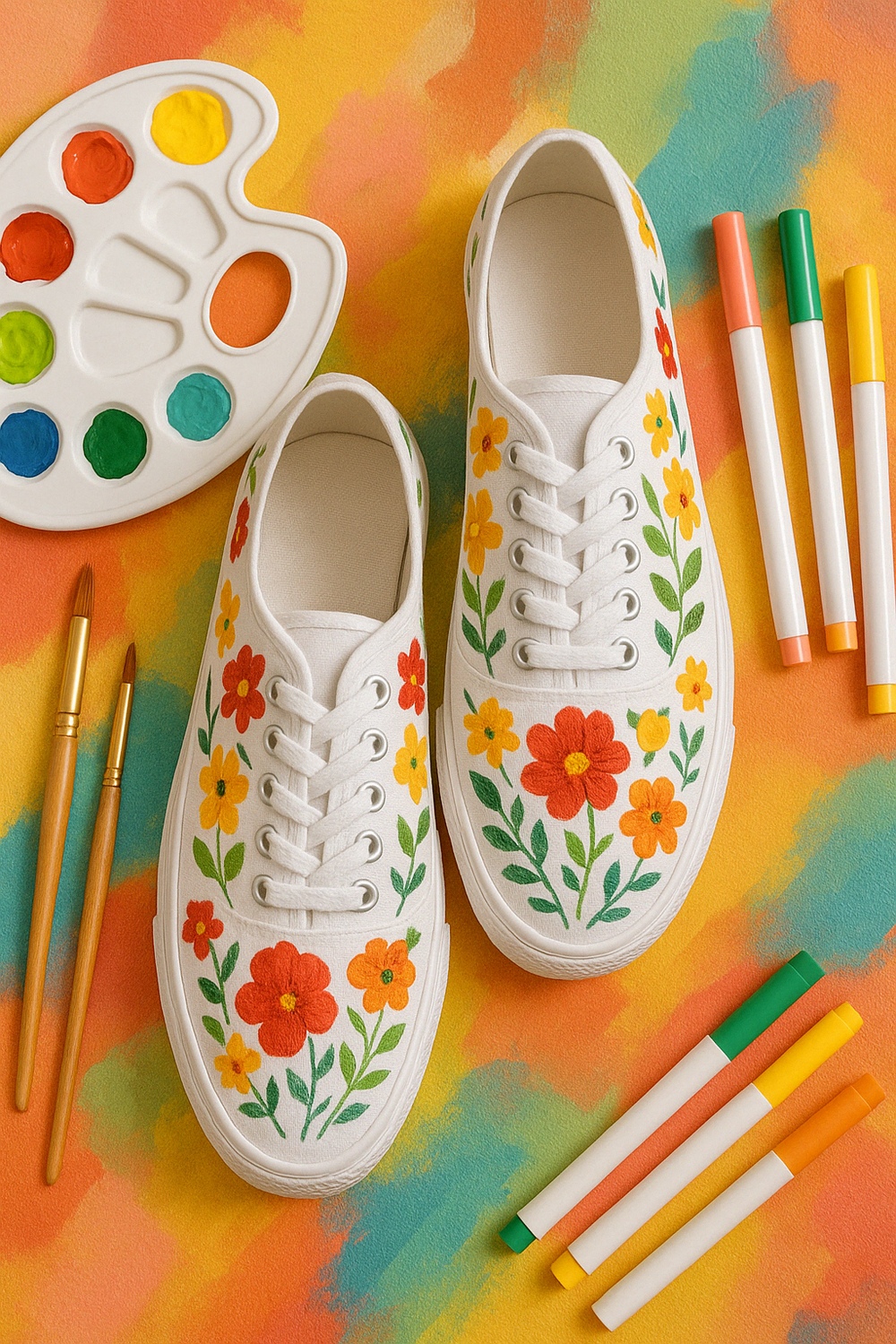 Painted Canvas Sneakers